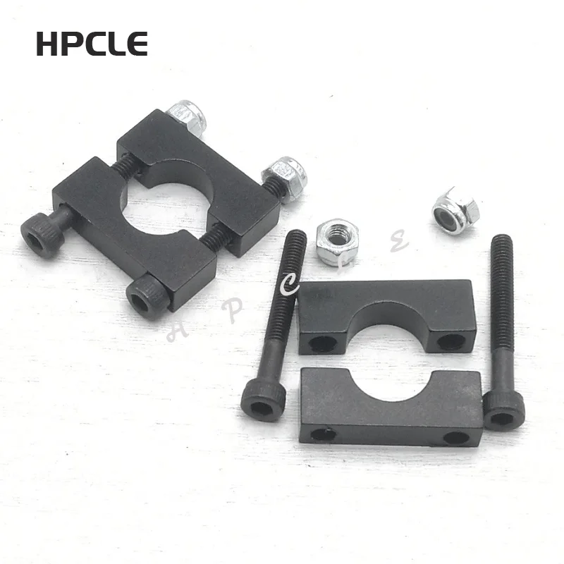 1pcs Black 8/10/12/14/16/20/25/30mm CNC Aluminium Tube Clamp Motor Mount Fixture Clip Holder for Multi-axis Fixed-wing Aircraft