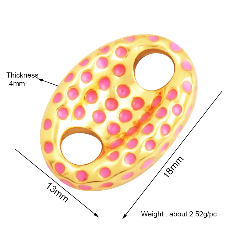 Soda Cap Two Holes Charm Pendant Colourful Attachment , Gold Plated Colour , Fashion Trendy Handmade Jewelry Findings K54