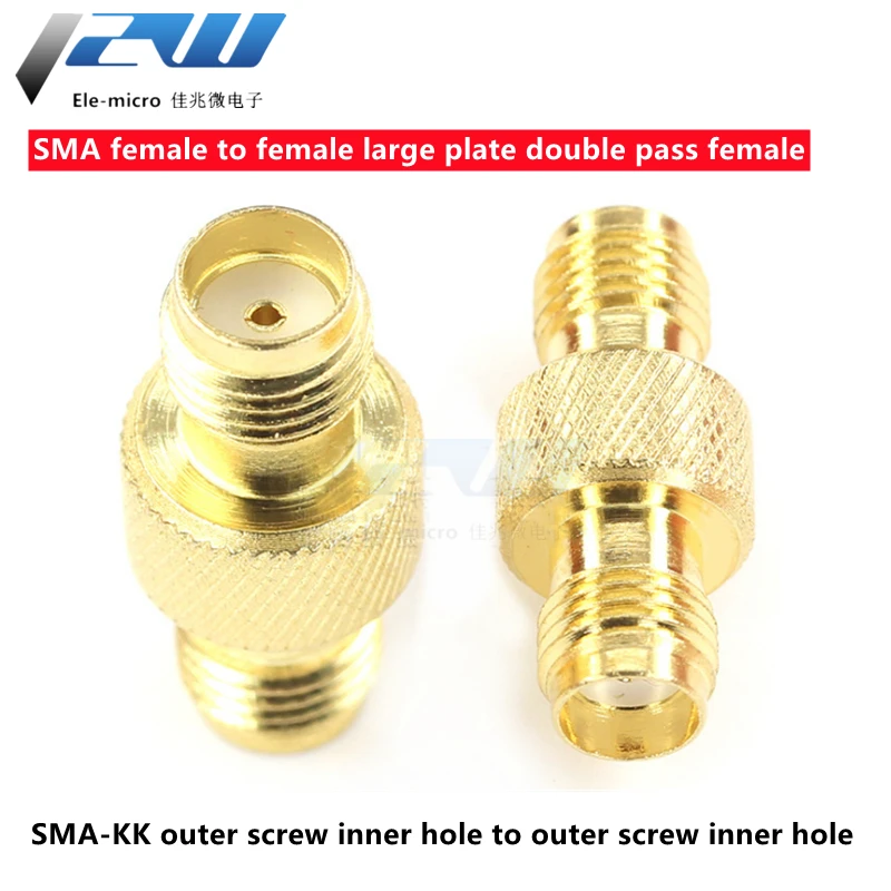 Double pass SMA-KK large plate outer screw inner hole to outer screw inner hole SMA female to female adapter all copper