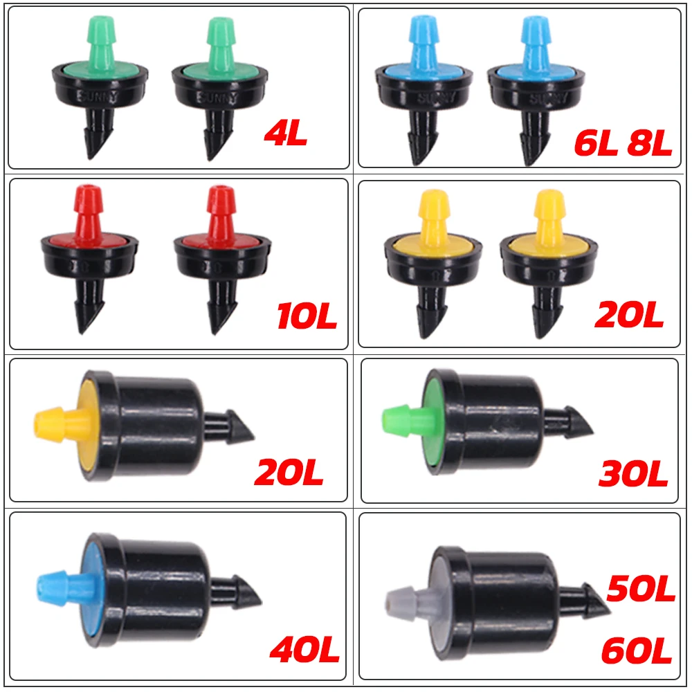 4L-60L/H Garden Drip Irrigation Dripper Constant Flow Pressure Compensation Nozzle 4/7 Hose PC Water Saver for Plant Watering