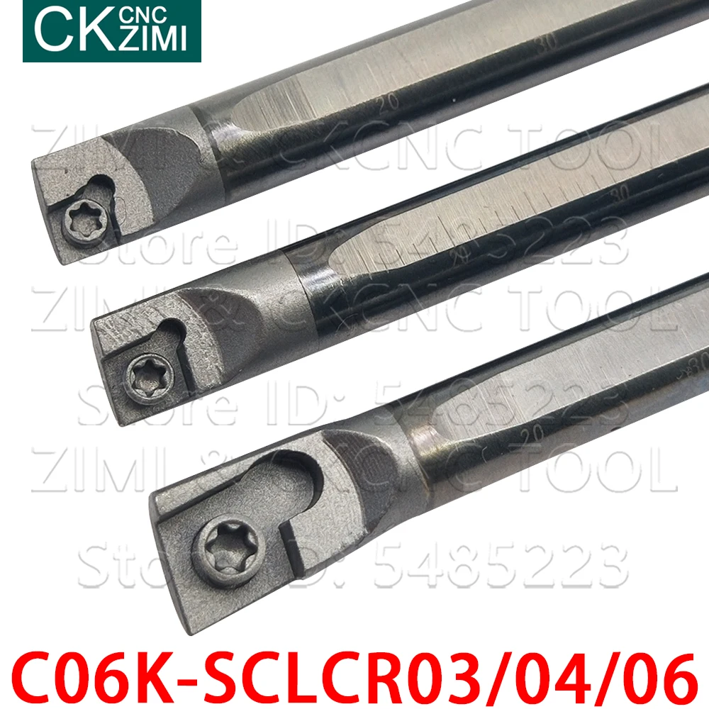 1 قطعة C06K-SCLCR03 C06K-SCLCR04 C06K-SCLCR06 التنغستن الصلب الداخلية وانتقل المخرطة بار حامل أدوات SCLCR ل CCMT 0401 0602 09T3