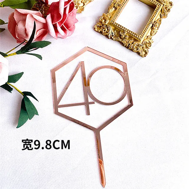 Neue 10/18/20 Zahl Alles Gute zum Geburtstag Kuchen Topper Gold Geburtstag Party Acryl Cupcake Topper Hochzeitstag Dessert Dekoration – Detail 27