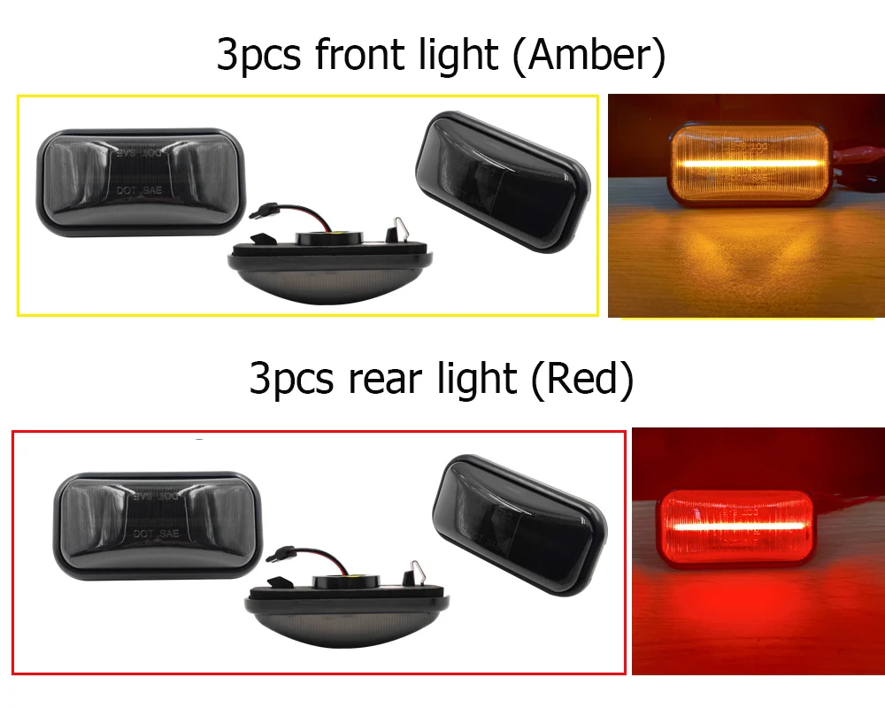 For Hummer H2 SUT 2003-2009 LED Cab Roof Light Kit Dark Black Lens Replace OEM Halogen Amber Red Lamps 10PCS