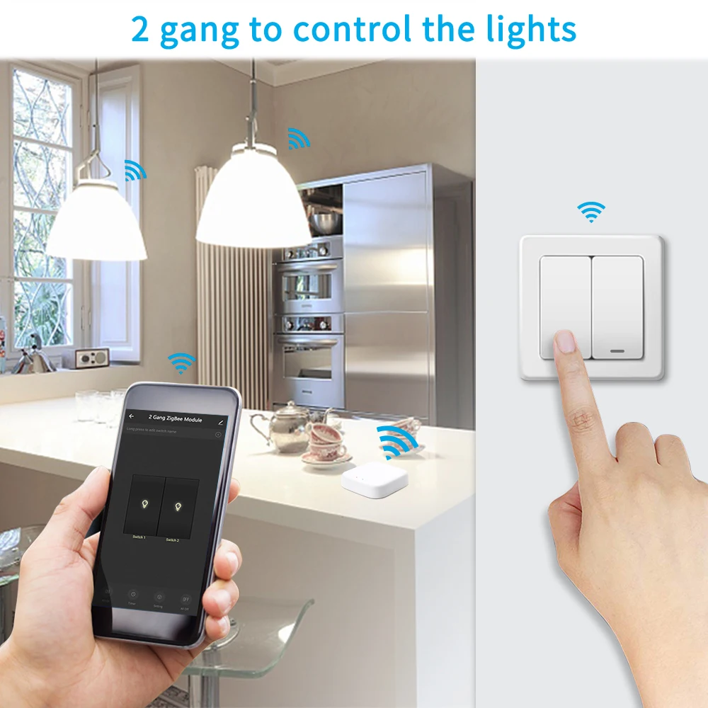 ZigBee 2สวิทช์รีเลย์โมดูลทำงานร่วมกับ Tuya Smart Life Google Home App จับเวลาสวิทช์ Home Automation MQTT