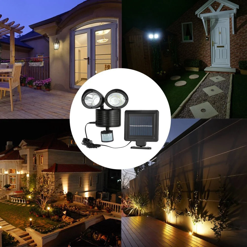 

22 LED Outdoor Solar Light Dual Detector Motion Sensor Security Lighting Waterproof Street Wall Lights Garden Yard Wall Lamp