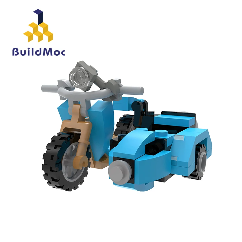 MOC-67636 Azur Magic Sidecar Building Blocks Kit Harry Motor Speed Car Bike Castle Brick Model Kids Puzzle Brain Toys Gift