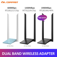 COMFAST High Power Wireless WiFi Adapter 150M-1900Mbps Dual Antenna USB Network Card 2.4G/5G Dual Band WiFi Receiver Transmitter