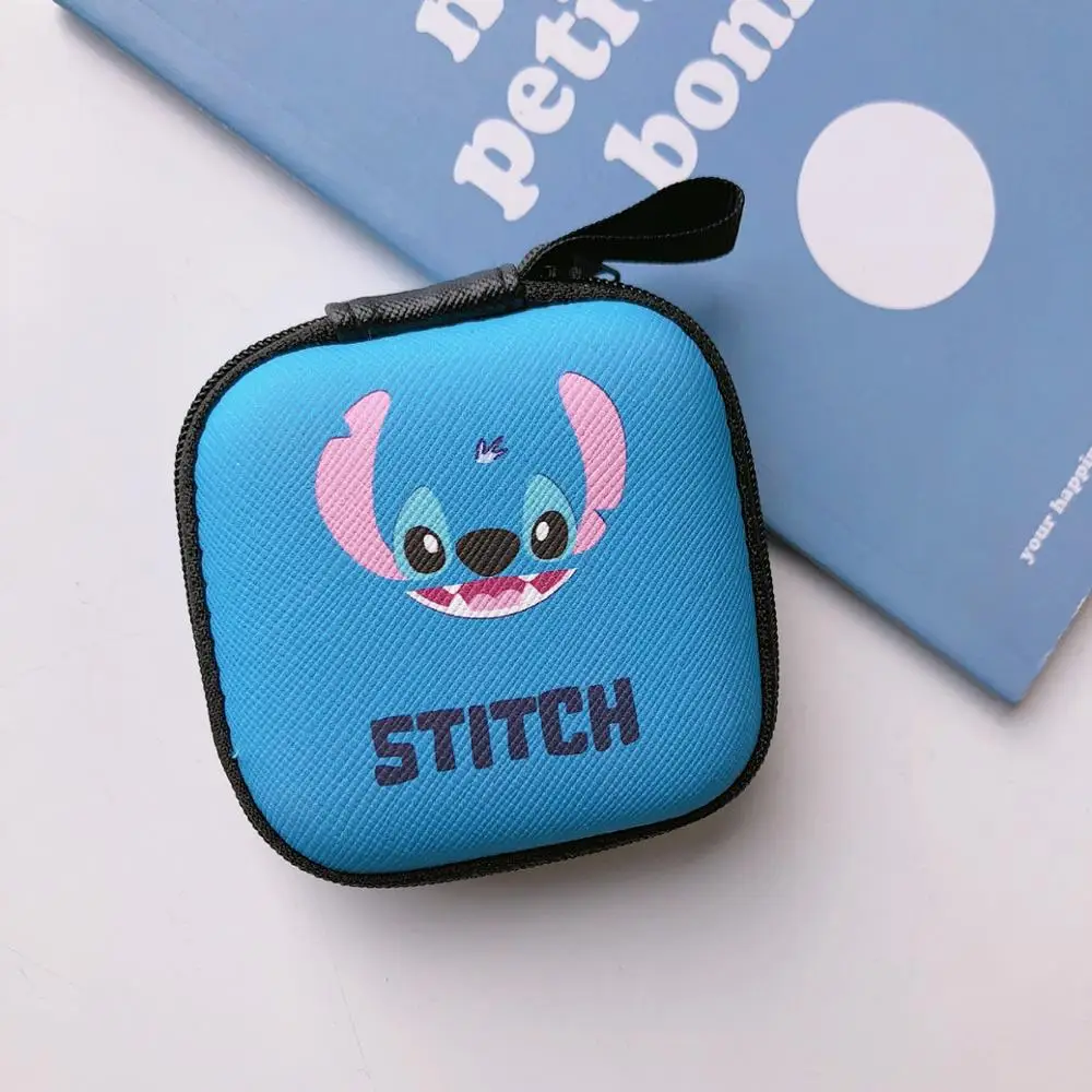 Disney Mickey Minnie cartoon coin purse stitch boy girl coin bag handbag earphone clutch charger data cable storage box purses