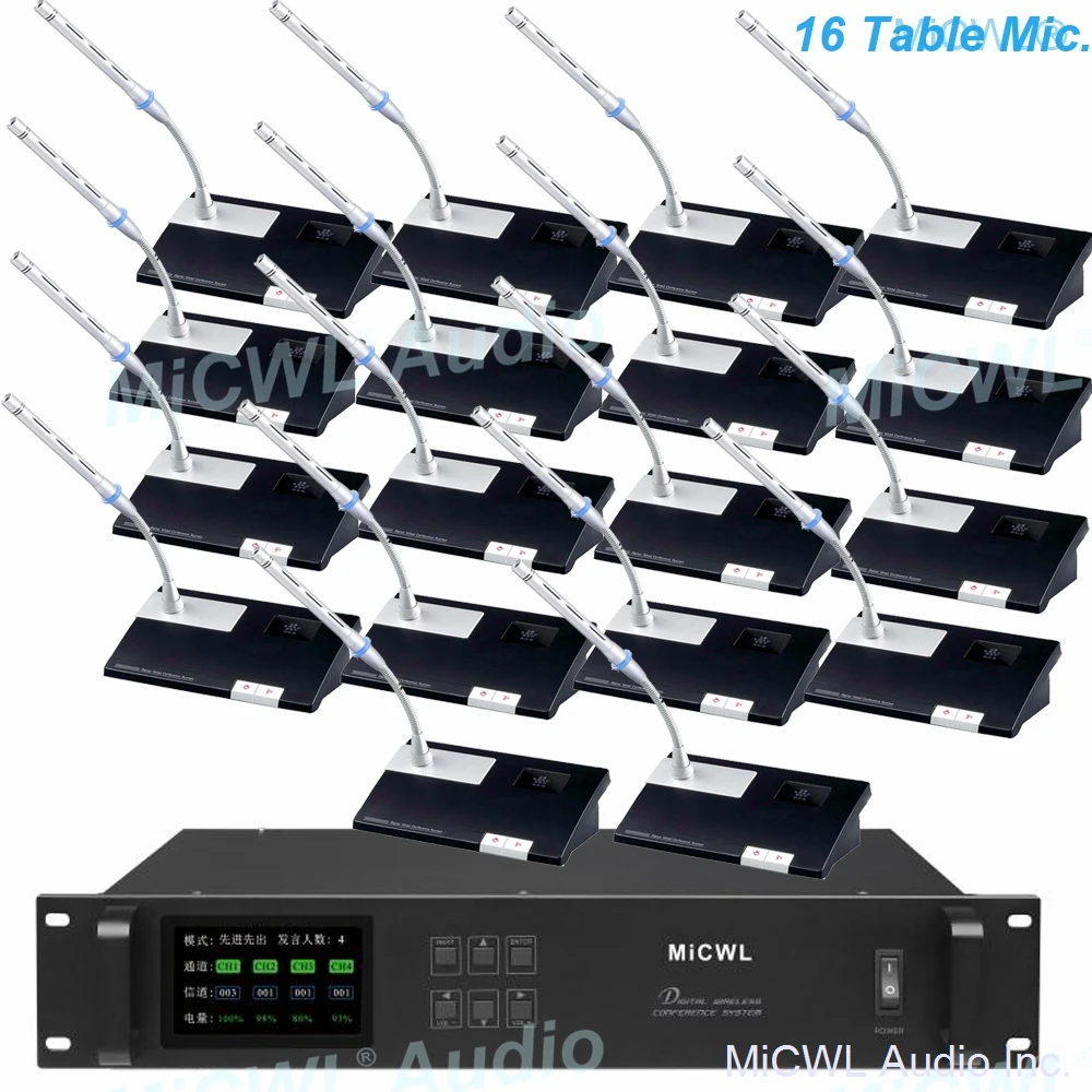 MiCWL 16 Table Desktop Gooseneck Digital Wireless Discussing Microphone System Meeting Room Conference System