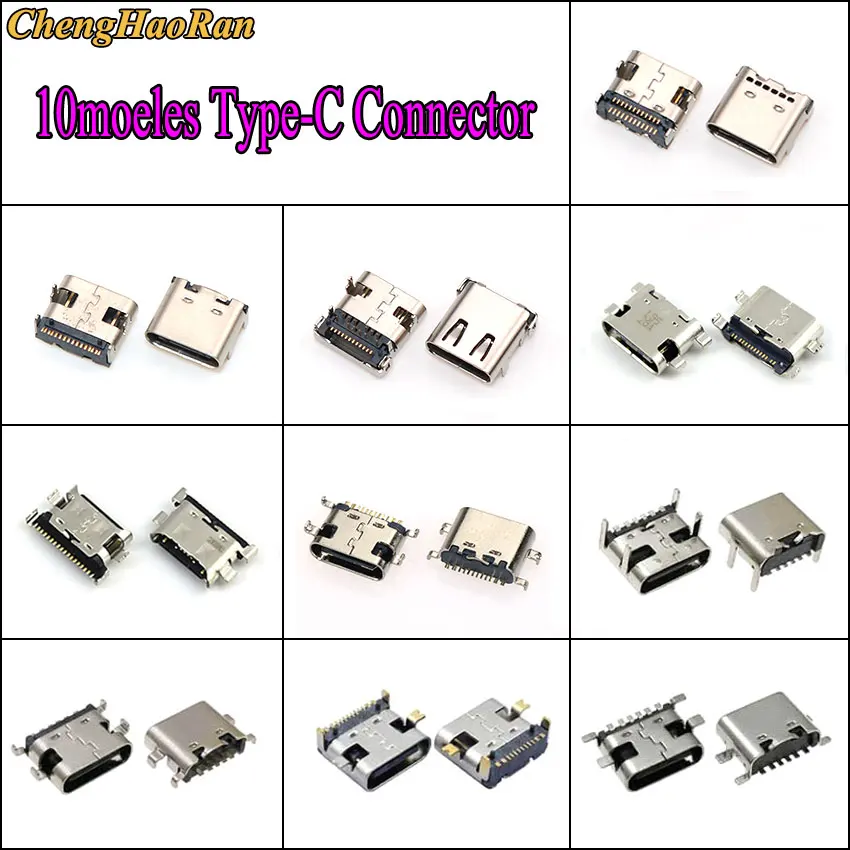 

10Models For Samsung Xiaomi Huawei ZTE Sony Micro USB Type C Female jack Connector Charging Dock port Plug Type-C Socket