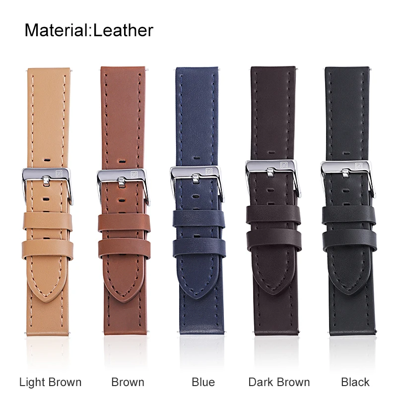 NAVIFORCE Genuine Leather Watch Band 23mm Brown Men Watchband Strap Watch Accessories Waterproof Belt With Buckle Quick Release