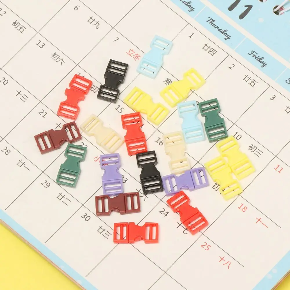 10 Pcs 6mm Plastic Mini Buckle DIY Doll Bag Handmade Backpack Button Bracelet Strap Buckle Dollhouse Tiny Camping Asseccories