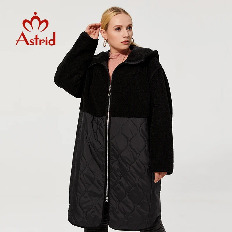 Astrid 2022 winter jacket Hooded long plus size parkas women\'s winter jackets faux Fur tops Fashion stitching coat women AM-7542