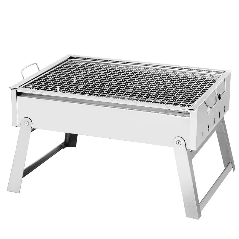 

1Pcs Stainless Steel Foldable Portable BBQ Grill Bakery Outdoor Charcoal Tool Multi-function Universal Barbecue Accessories