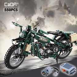 Cada 550PCS City Series Electronic Two-wheeled Motorcycle DIY Model Building Blocks Bricks Toys for Kids