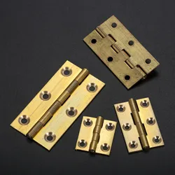 2x Brass Hinge Decor Door Hinges Wooden Gift Jewelry Box Hinges Gold Color Vintage
