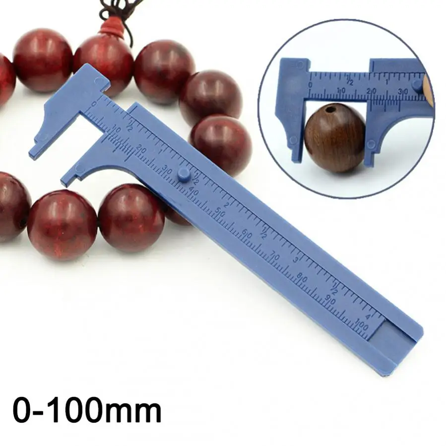 0-100mm Mini Vernier Caliper Gauge Measurement Tool Double Scale Ruler Plastic Vernier Caliper Portable Measuring Tool