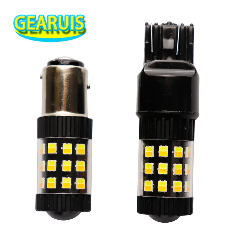 

2X 1157 P21/5W T25 3157 7443 W21/5W 36 led 2835 combined LED Car DRL Turn Signal Light 12V DC Switchback Dual Color