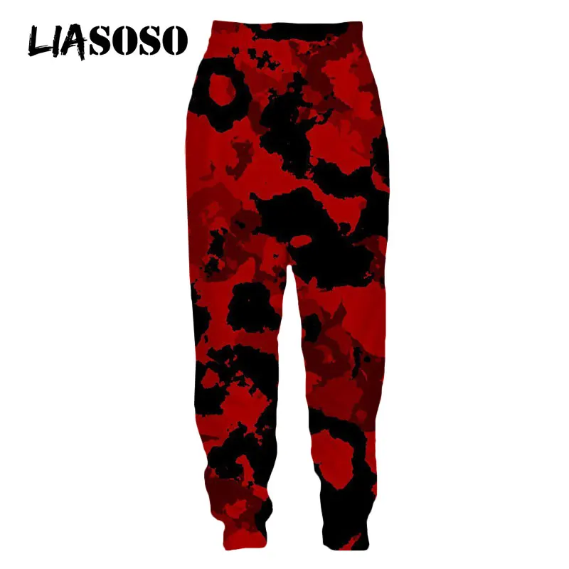 Liasoso folha camuflagem tático calças casuais jogging legal calças soltas streetwear impressão 3d feminino moletom dos homens hip hop roupas