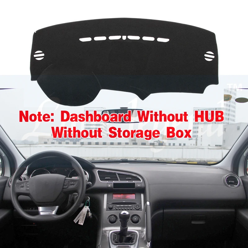 Car Dashboard Cover Dashmat Carpet Dash MatCape For Peugeot 3008 I 2008 - 2016 Without HUB Without Storage Box 2010 2013 2015