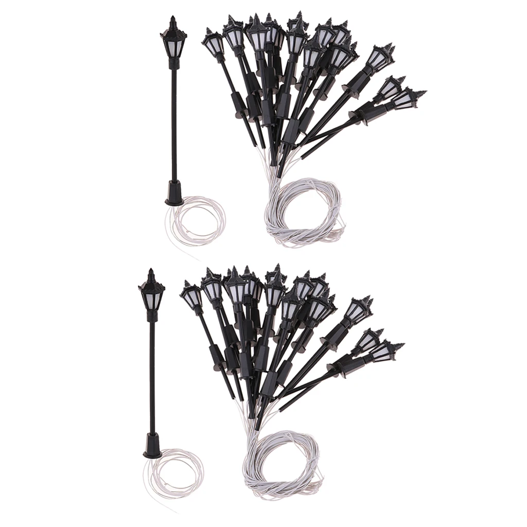 

40x Model Miniature Street Lights HO OO Scale LEDs Garden Lights 1:100