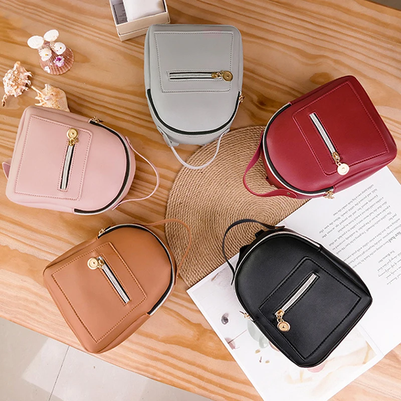 Mini PU Leather Backpack For Teenage Girls Small Size Fashion Leisure Zipper Shoulder Bag Knapsack Mini Female School Backpack