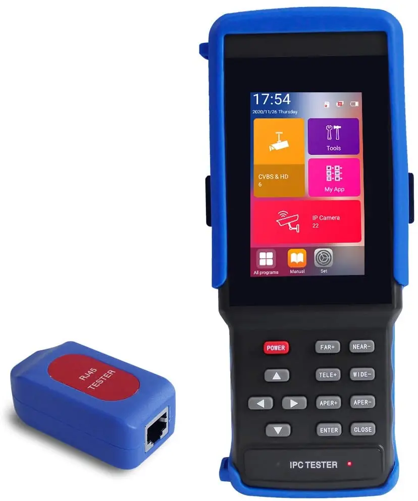4.5 Inch IP CCTV Tester Monitor AHD CVI TVI Analog CVBS Camera Testing 8MP WIFI 12V3A POE48V