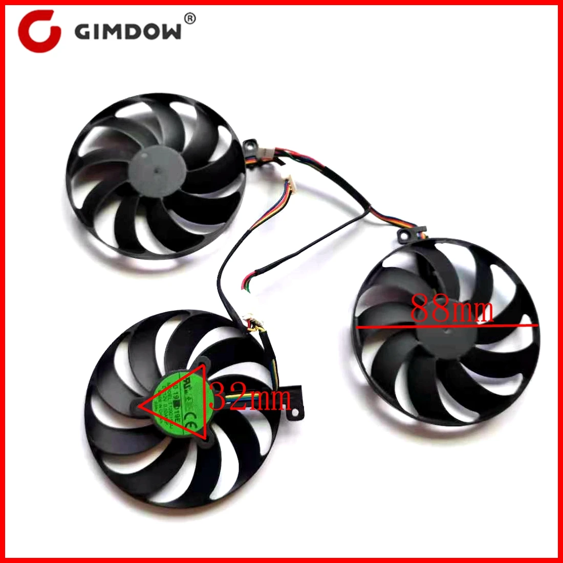 Mới T129215SU 3 Cái/lốc 88Mm 7pin Cho ASUS ROG STRIX-RTX 2070 2080TI RTX2080 RX 5600 XT RX 5700XT Đồ Họa thẻ Quạt Làm Mát