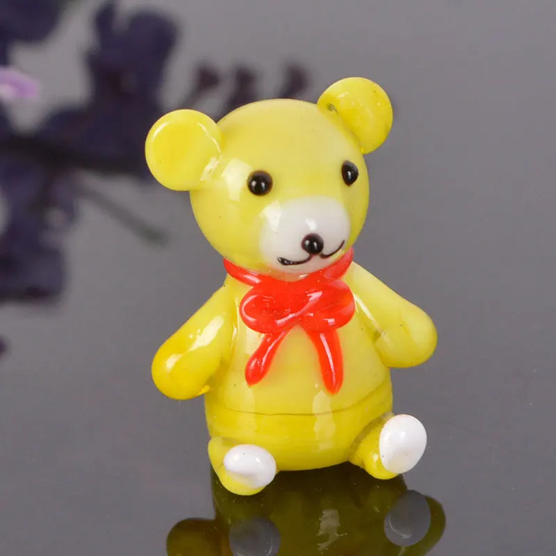 Crystal Glass Bear Animal Figurine Hand Blown Sweetheart Bear Miniatures Paperweight Kids Birthday Day Gifts Home Decor