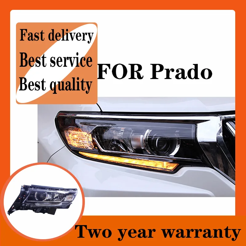 Car Styling  For Toyota Prado Headlights 2018 2019 LED Headlight ANGEL EYES DRL High Low lamp LED Automobile Accessories