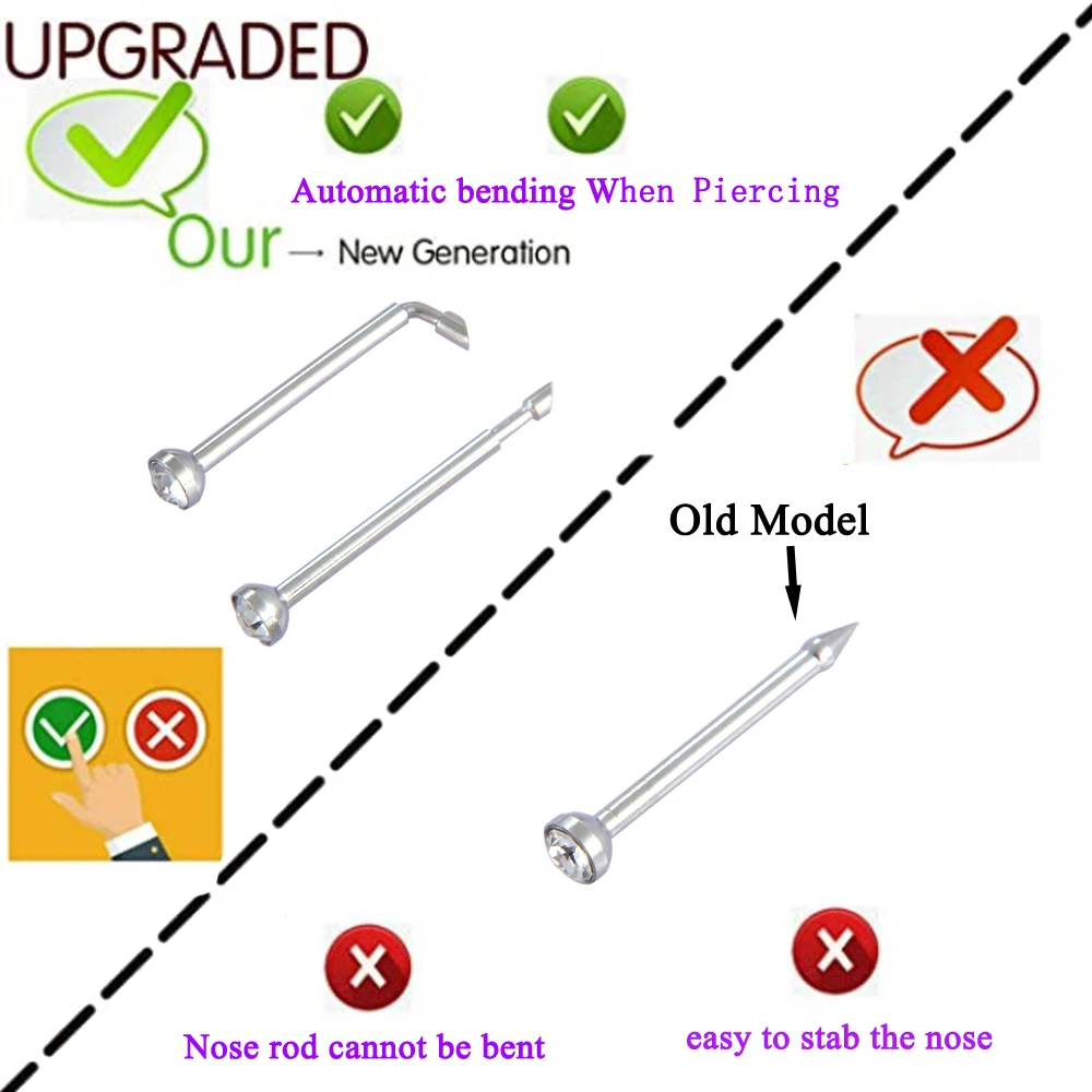 Disposable Safe Sterile Piercing Unit for Gem Nose Studs