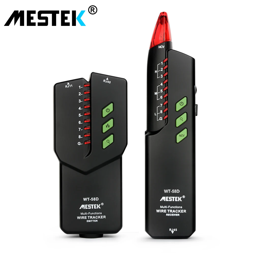 MESTEK RJ11 RJ45 No Interference Telephone Wire Tracker Tracer Toner Ethernet Lan Network Cable Tester NVC Detector Line Finder