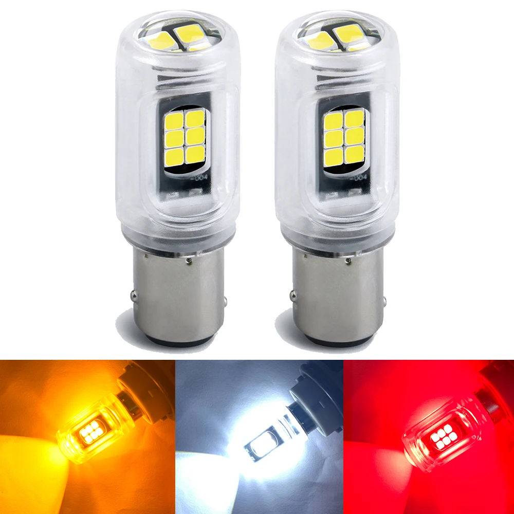 

2pcs Brake Lights Bulbs BAY15D 1157 P21/5W Car LED Constant Light + Strobe Flash Two Modes LED P21W BA15S 1156 Auto Lamp DRL