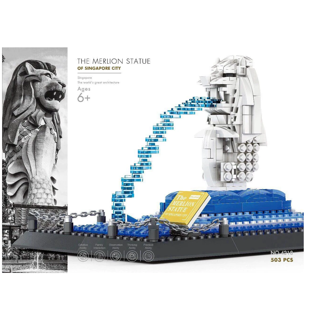 The Merlion Model Building Blocks Set Classic Singapore Landmark Architecture Bricks Toys Gifts Collection