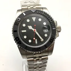 2813 Yacht type aseptic gray surface men's automatic mechanical watch stainless steel color black ceramic ring 316 stainless