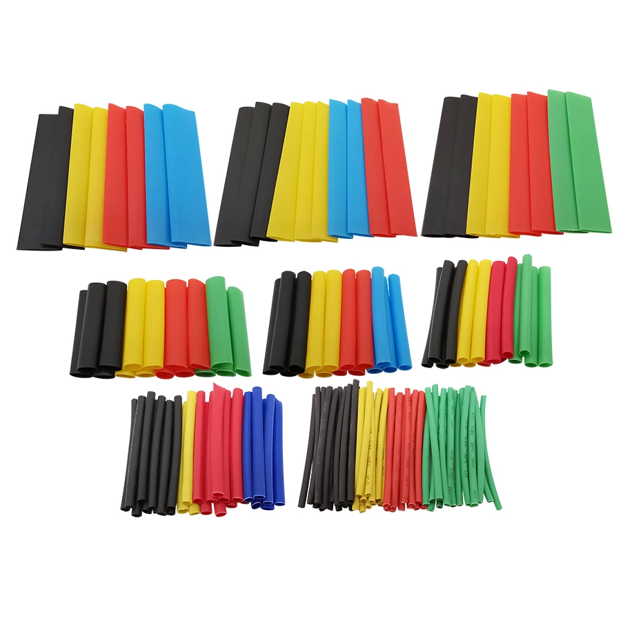 164Pcs 8 Sizes Heat Shrink Tube Kit Shrinking Assorted Polyolefin Insulation Sleeving Heat Shrink Tubing Wire Cable