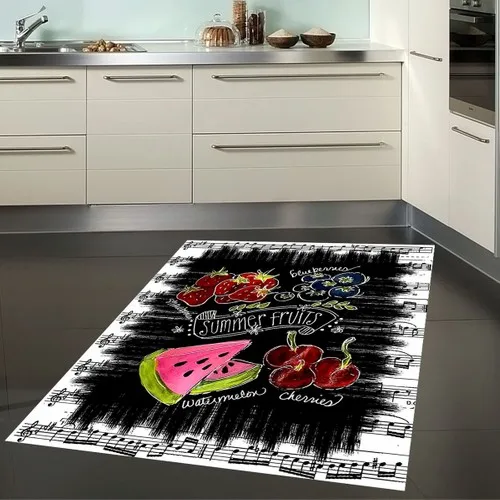 Meg & Cloud Watermelon Strawberry Fruit Patterned Digital Printed Anti-Slip Soles Washable Stain-resistant Kitchen Mat 80cm x 150cm