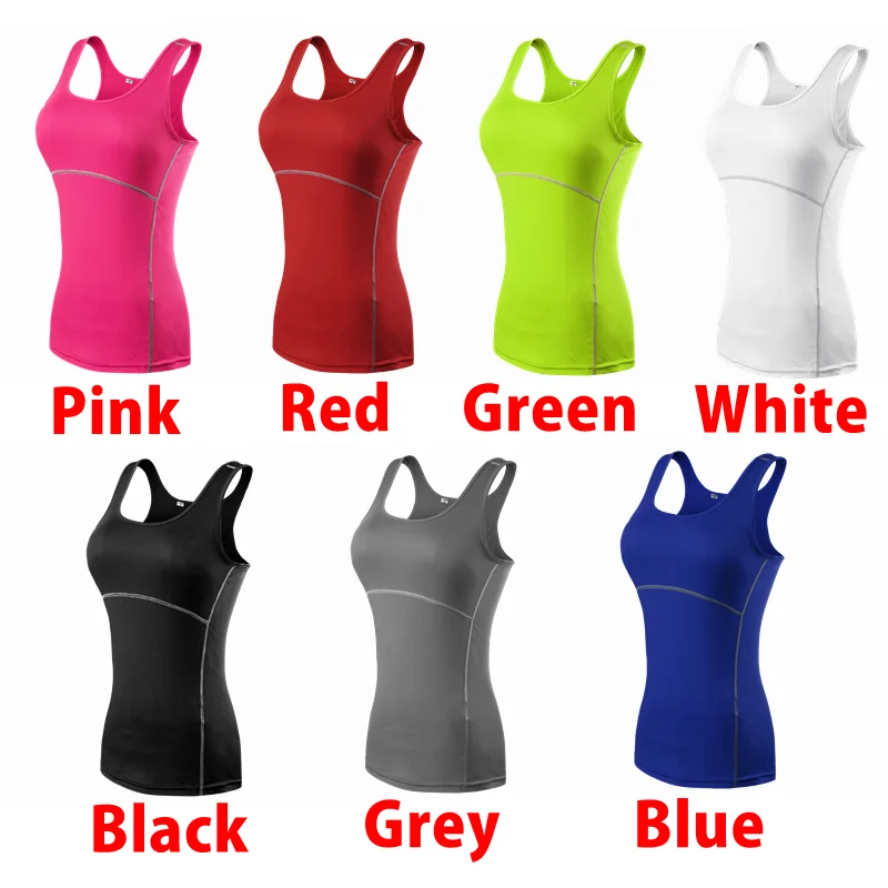 Women\'s Athletic Sleeveless vest Compression Quick Dry Yoga Sport Shirts Vest Tights Base Layer Gym Running Quick Dry Tank Top S