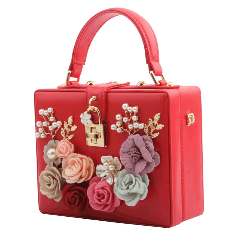 Luxury Handbags for Women Diamond Shoulder Crossbody Bags Chains Evening Flaps Ladies Flower Box Lock Clutch Purse