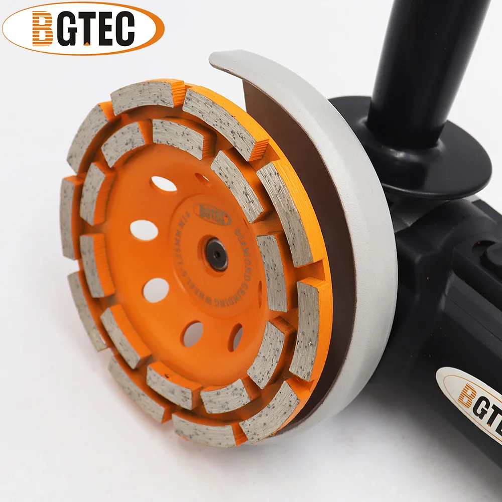 BGTEC 1pc 4'' 4.5'' 5'' 7'' Diamond Double Row Grinding Cup Wheel concrete, Masonry, Granite marble Grinding discs