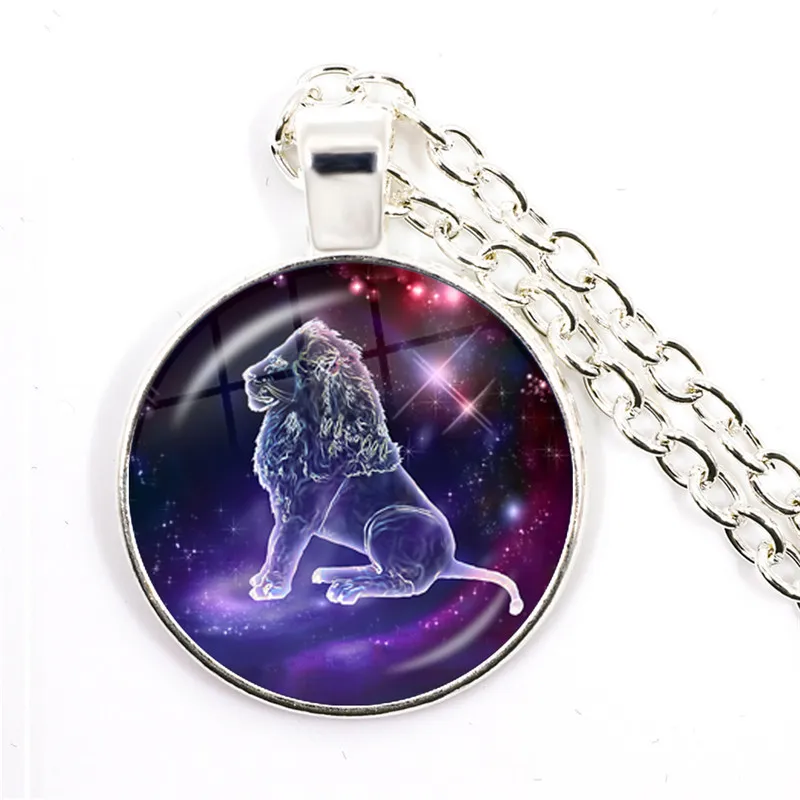 12 Constellation Necklace Cancer Leo Virgo Libra Scorpio Capricorn Zodiac Necklace Silver Color Pendant Necklace Jewelry Gifts