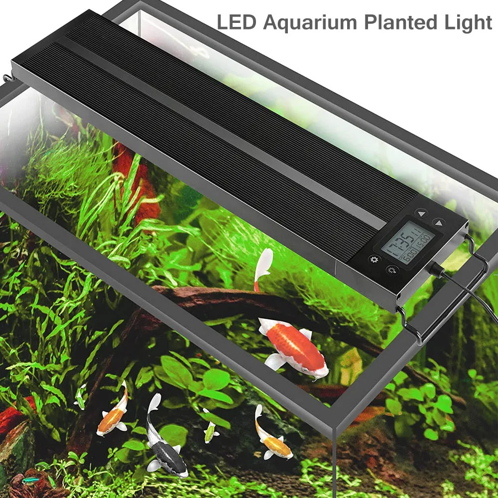 Programma 18inch-24inch/45cm Aquarium Led Full Spectrum 24W Moonlight Sunrise Sunset LED Aquarium Plant Grow Lamp for Fish Tank