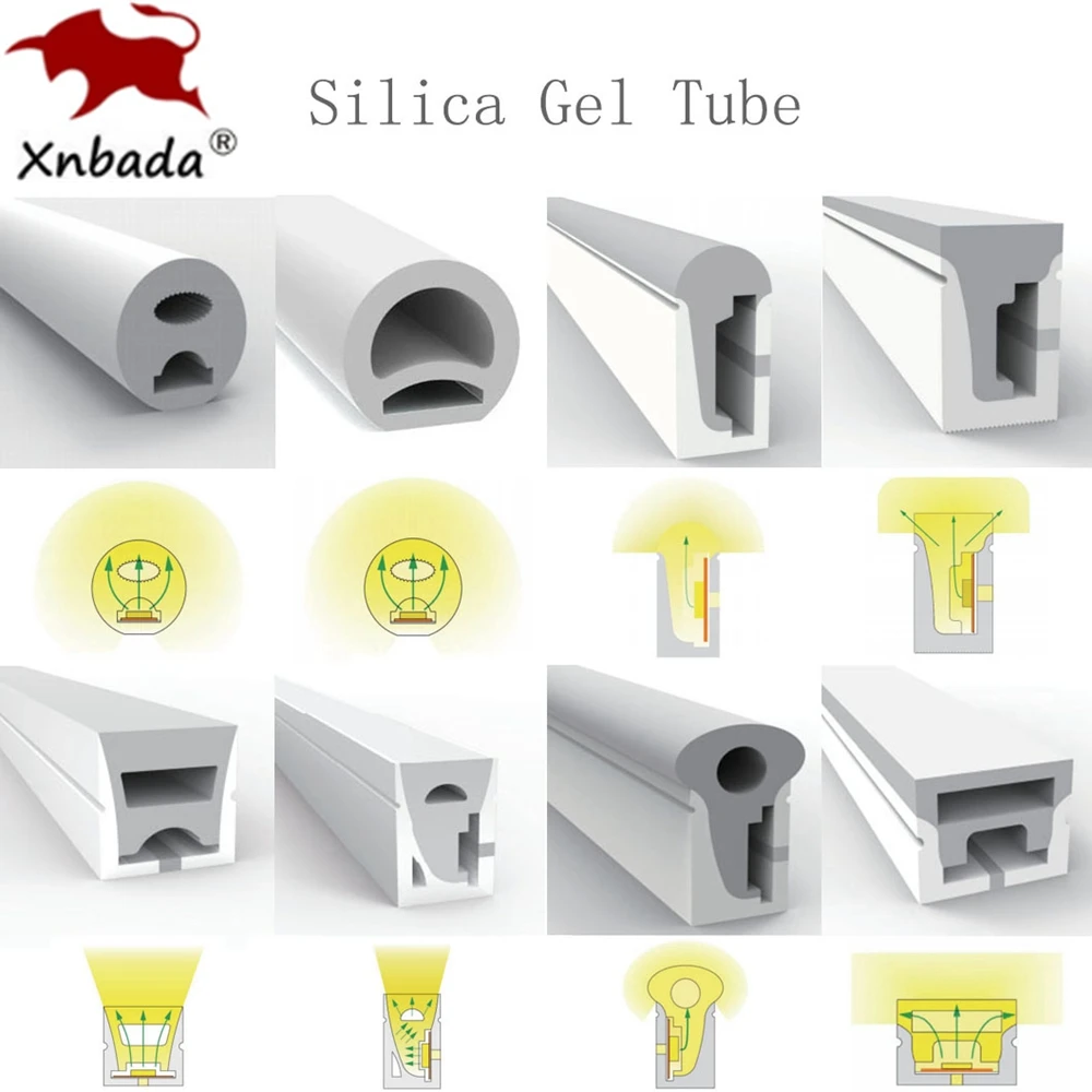 Tubo de cuerda de neón LED, tira Flexible de Gel de sílice, tubo de lámpara suave, impermeable IP67 para decoración, WS2812B, WS2811, SK6812, WS2815