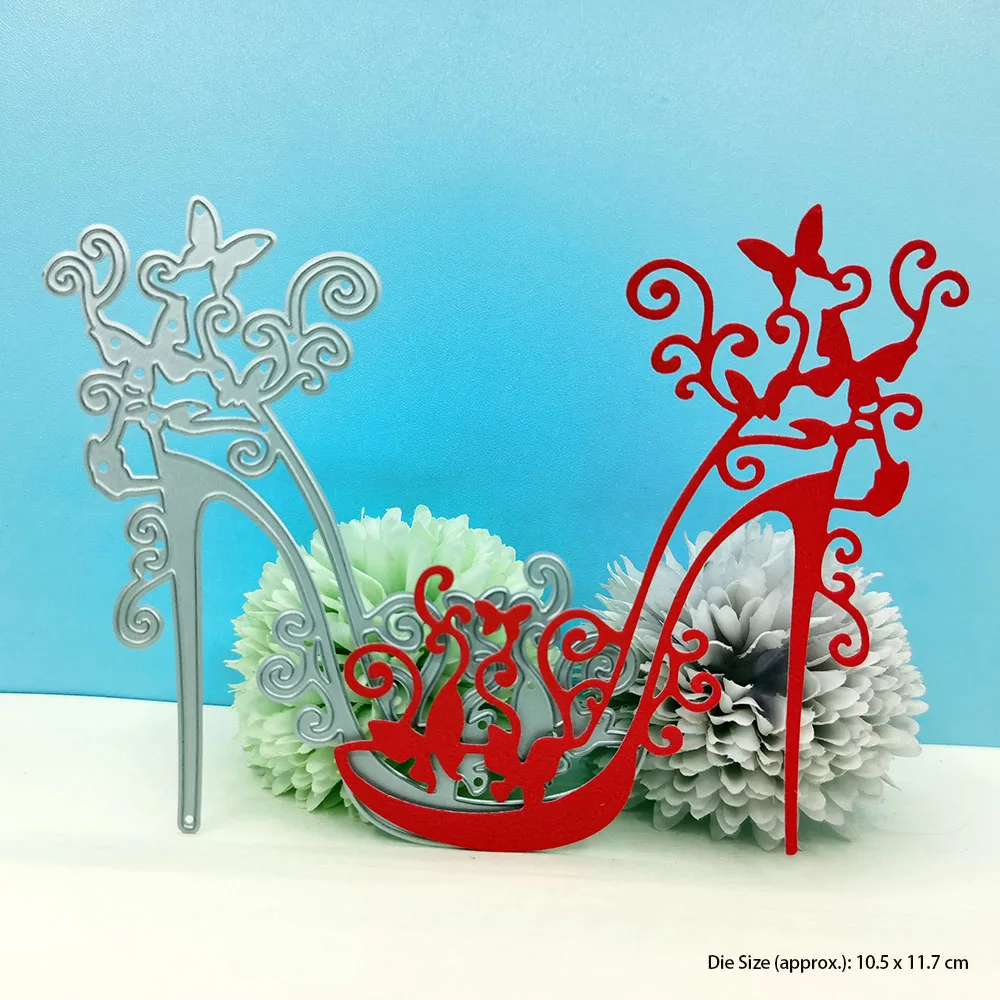 أحذية عالية الكعب يموت قطع الحرفية قطع يموت لسكرابوكينغ بطاقة صنع ألبوم ديكور DIY بها بنفسك Stencil واضح Stamps و قطع يموت القالب