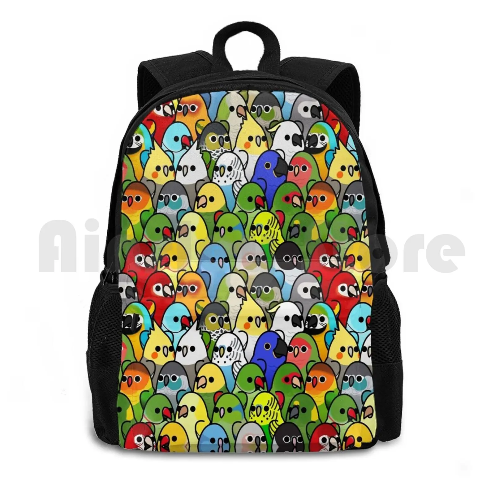 Too Many Birds! Bird Squad Classic Outdoor Hiking Backpack Riding Climbing Sports Bag Bird Birds Cute Too Many Cockatiel