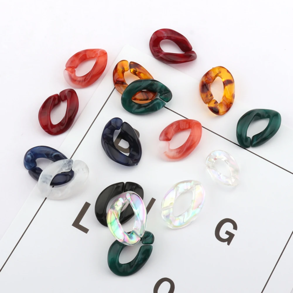 10pcs, 20pcs multi-style acrylic resin buckle chain DIY bag accessories mobile phone chain handmade jewelry accessory chain