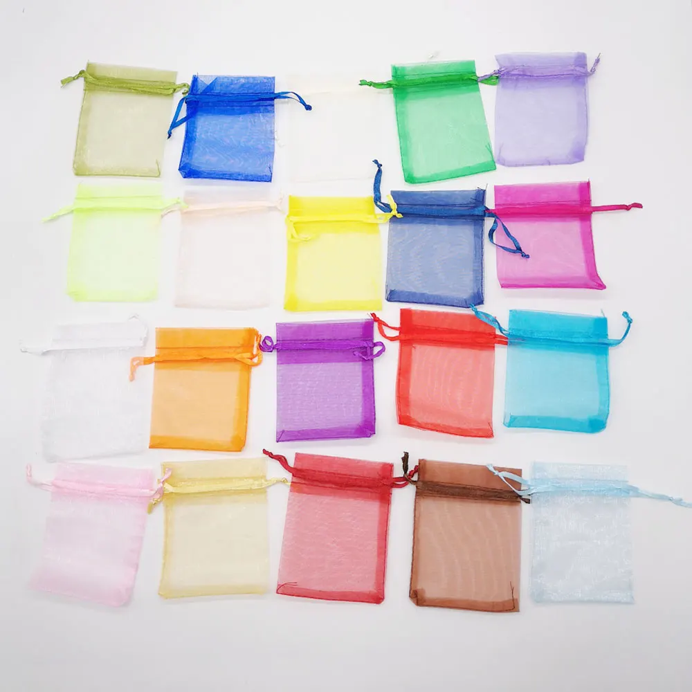 50pcs Organza Jewellery Bag Pouches 5x7cm Jewelry Packaging Display Drawstring Organza Bags Packaging For Jewelry Pouches Bag