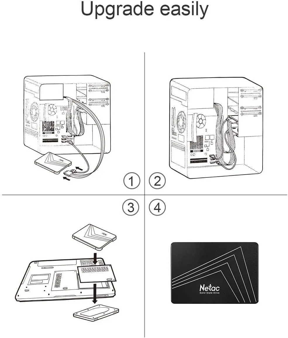 Netac SSD SATA3 120gb 128gb 240gb 256gb Festplatte 256gb 480gb 512gb SSD HDD Festplatten 560 MB/S 1tb 2tb SATA für Desktop Laptop – Detail 12