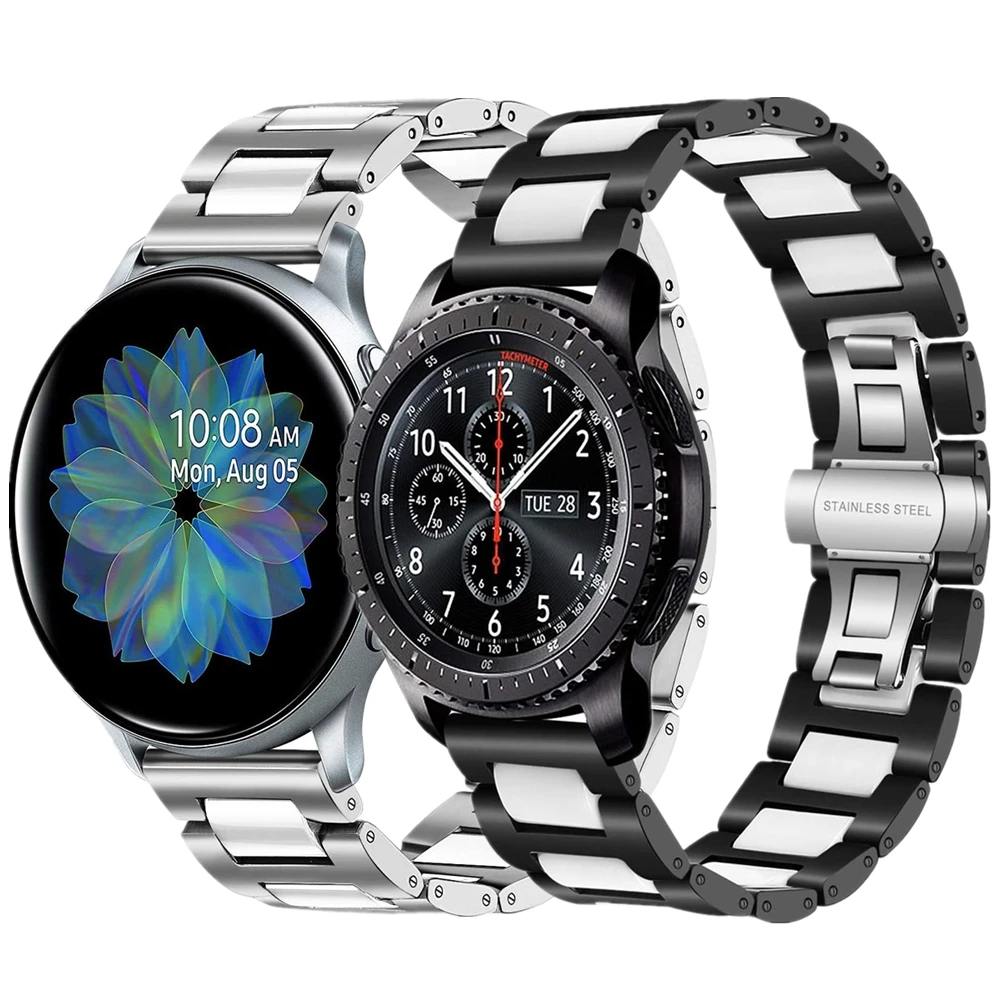 

Galaxy watch 46mm correa for samsung gear s3 frontier active 2 huawei watch gt 2e amazfit bip strap Ceramic Stainless Steel band