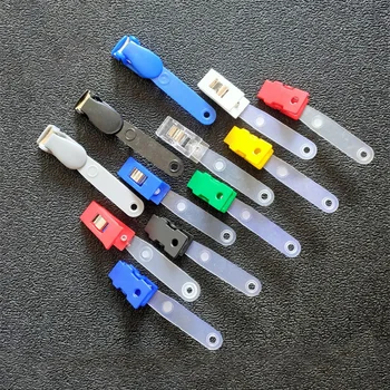 10 adet plastik rozet klip kimlik kartı tutucu kanca aksesuarları sergi geçiş konferans kimlik iş personeli etiketi kartı koruyucu